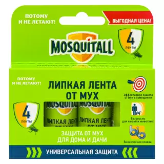 Mosquitall (Москитол) "Защита от мух" липкие ленты от мух, 4 шт